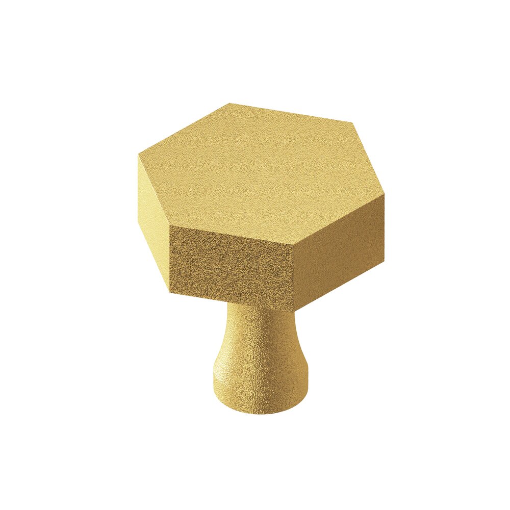 Colonial Bronze 1" Hex Knob in Frost Brass