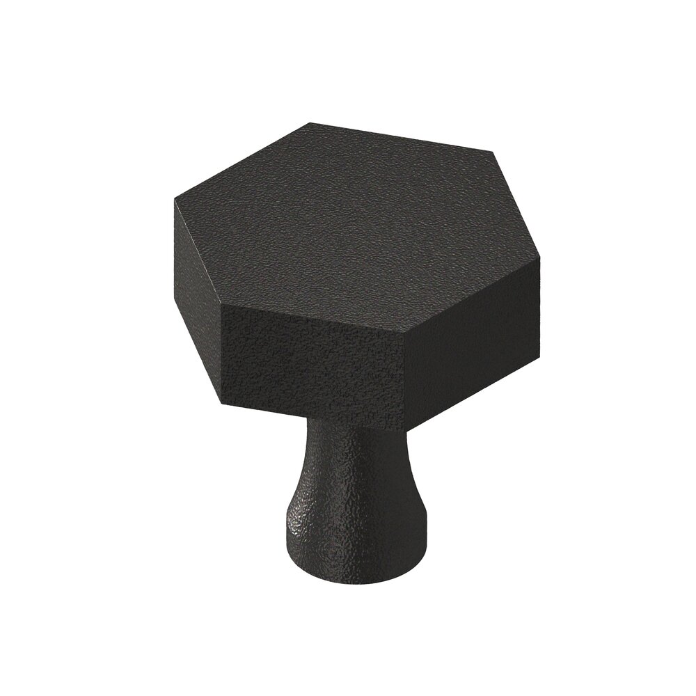 Colonial Bronze 1 1/4" Hex Knob in Frost Black