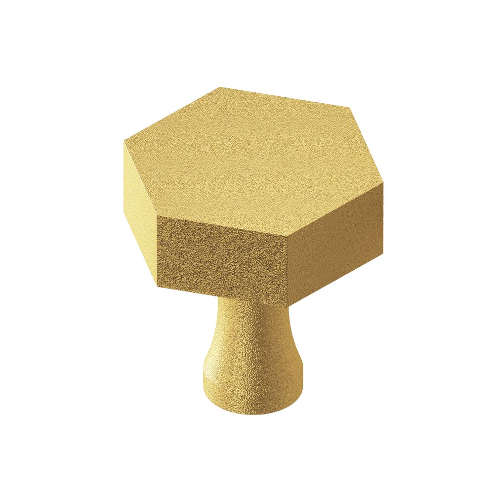 Colonial Bronze 1 1/4" Hex Knob in Frost Brass