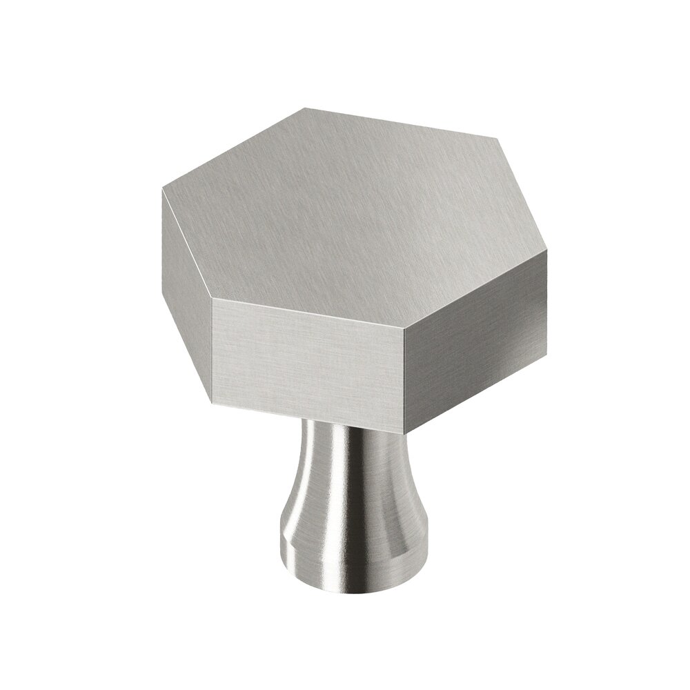 Colonial Bronze 1 1/2" Hex Knob in Nickel Stainless