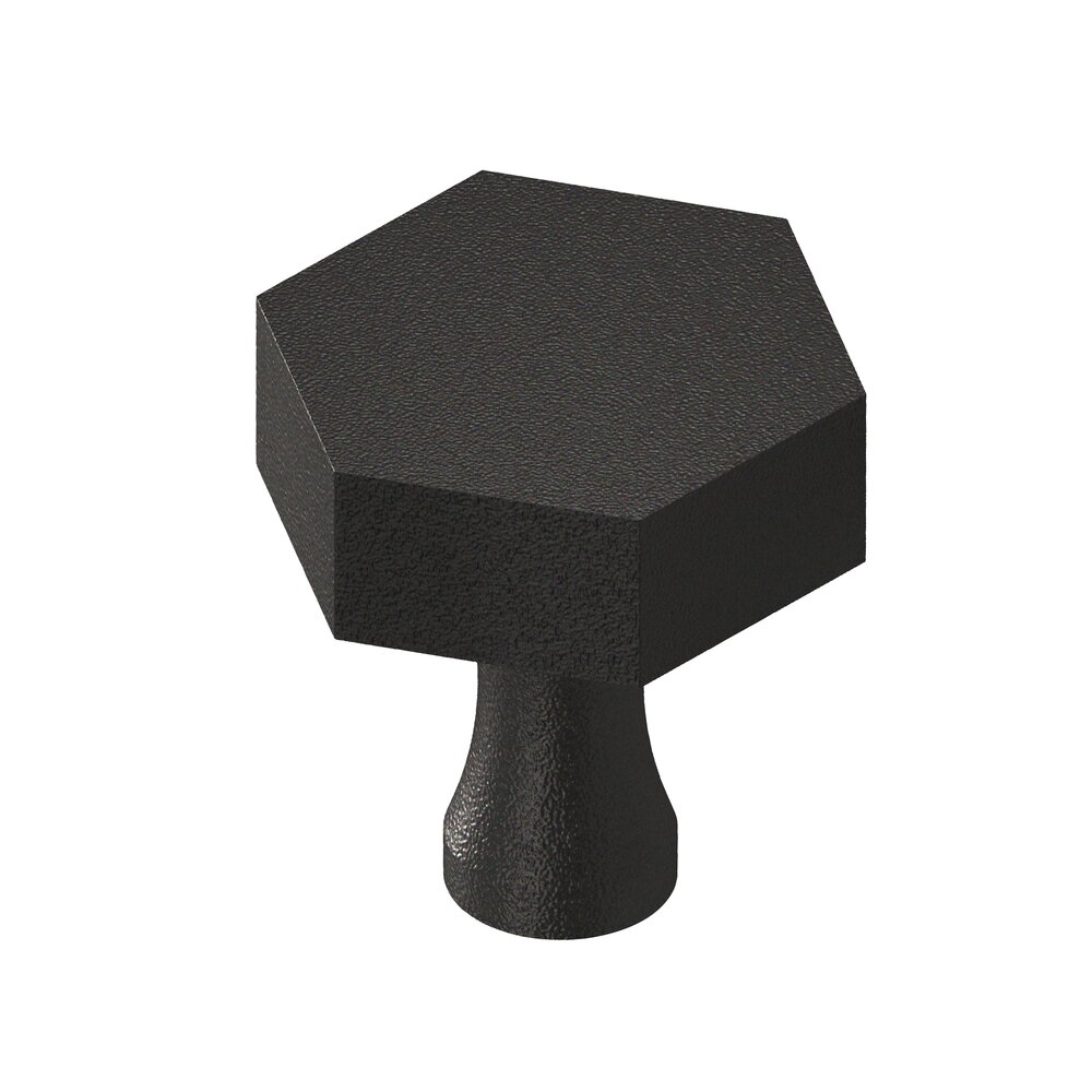 Colonial Bronze 1 1/2" Hex Knob in Frost Black