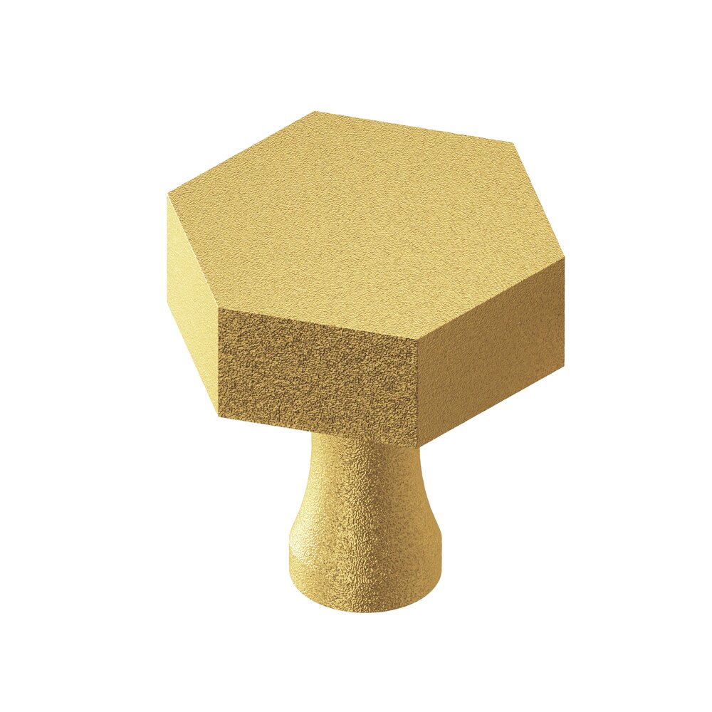 Colonial Bronze 1 1/2" Hex Knob in Frost Brass