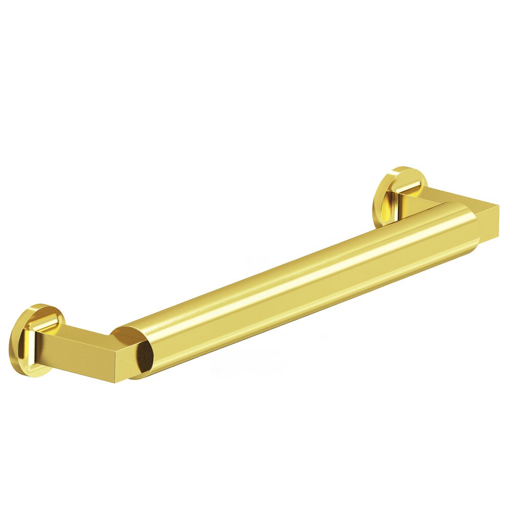 Colonial Bronze 6" Centers Gropius-Style Cabinet Pull With Flared Feet In French Gold