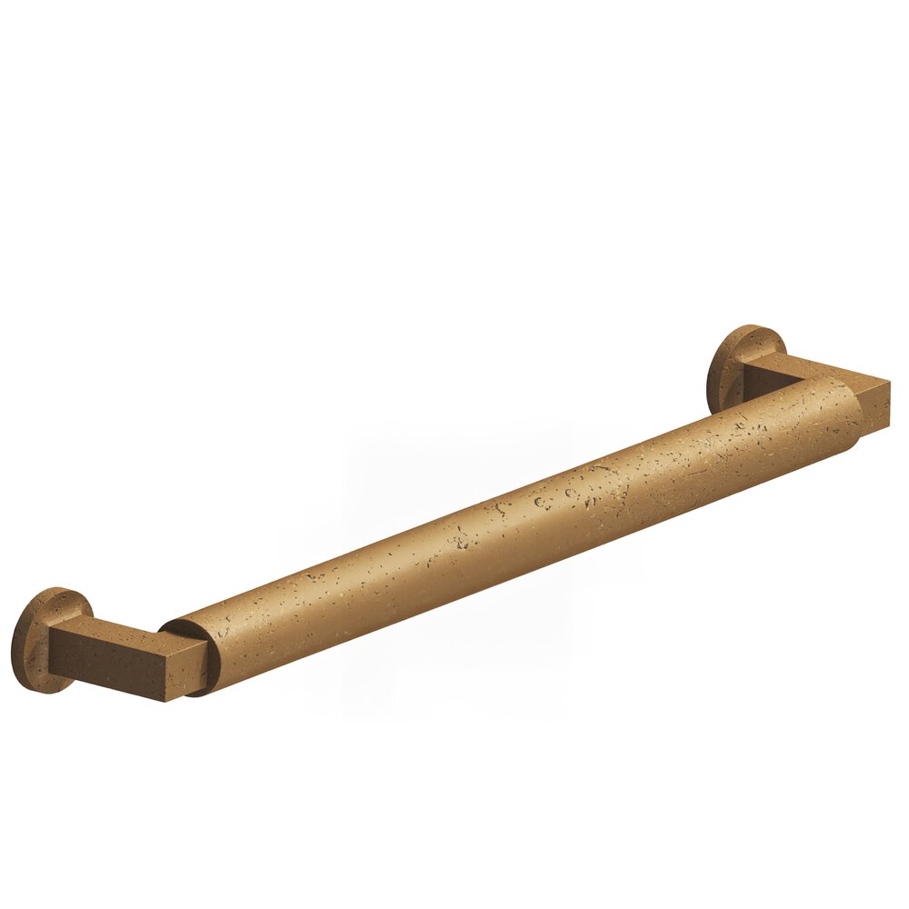 Colonial Bronze 8" Centers Gropius-Style Cabinet Pull With Flared Feet In Distressed Light Statuary Bronze