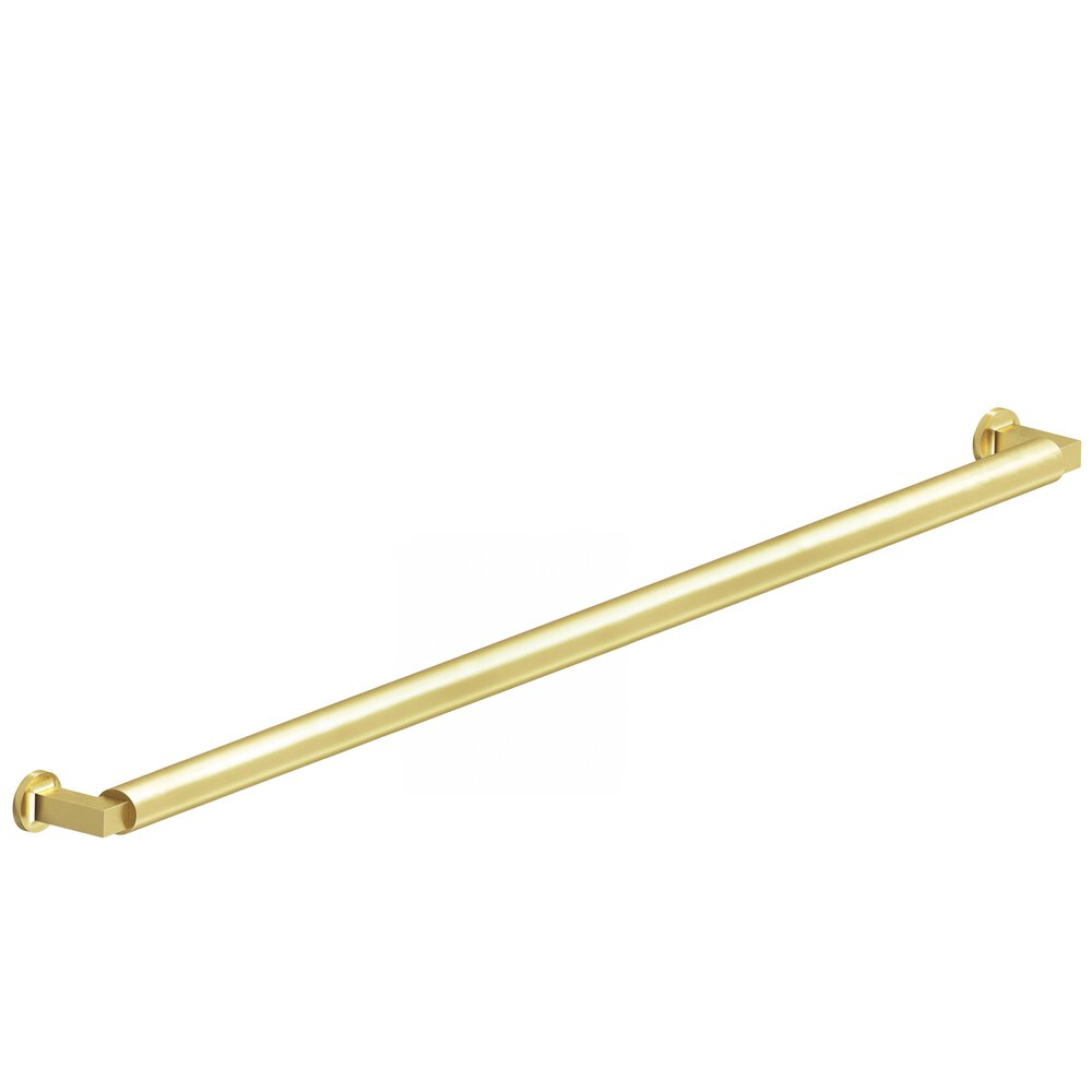 Colonial Bronze 18" Centers Gropius-Style Appliance/Oversized Pull With Flared Feet In Matte Satin Brass