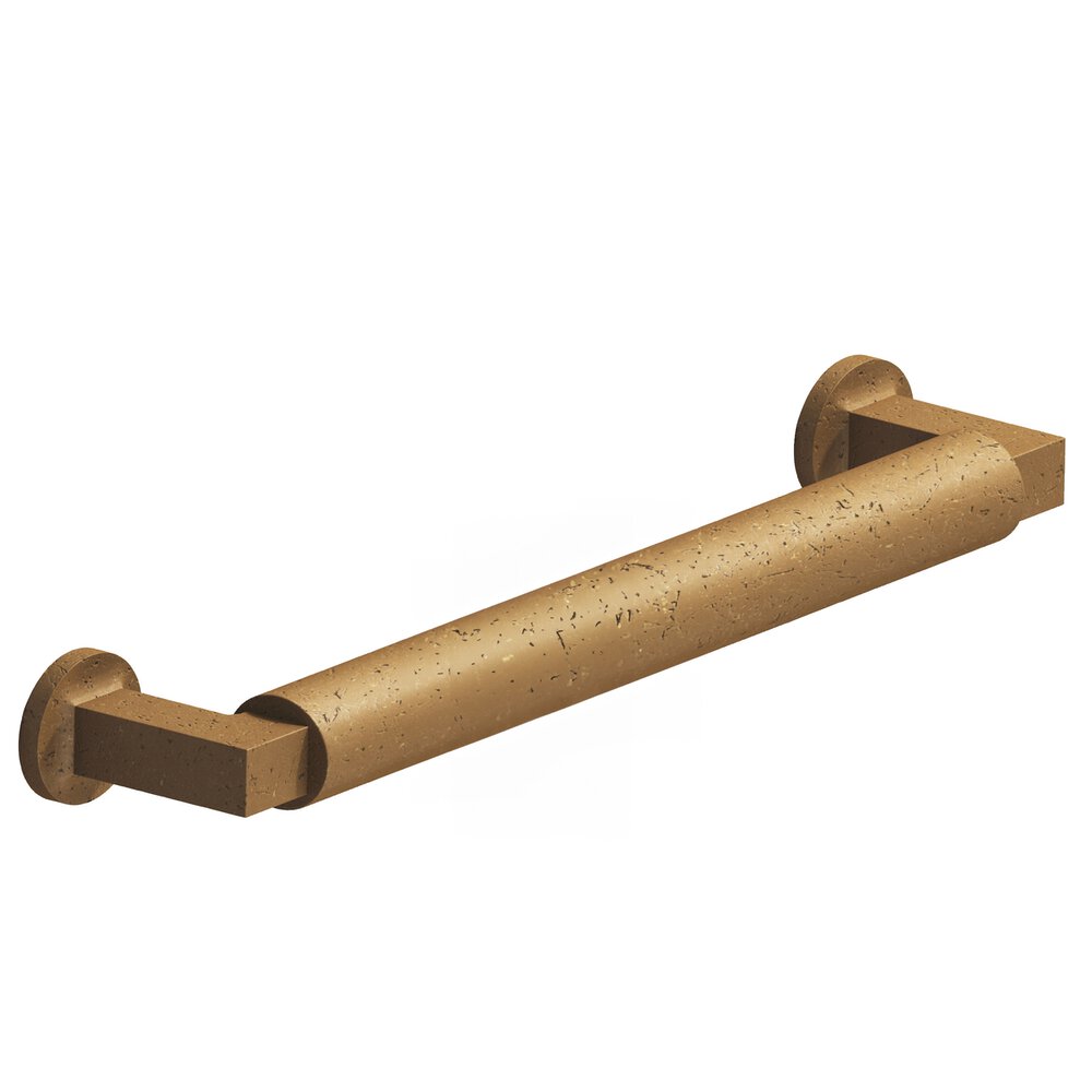 Colonial Bronze 6" Centers Gropius-Style Cabinet Pull With Flared Feet In Distressed Light Statuary Bronze