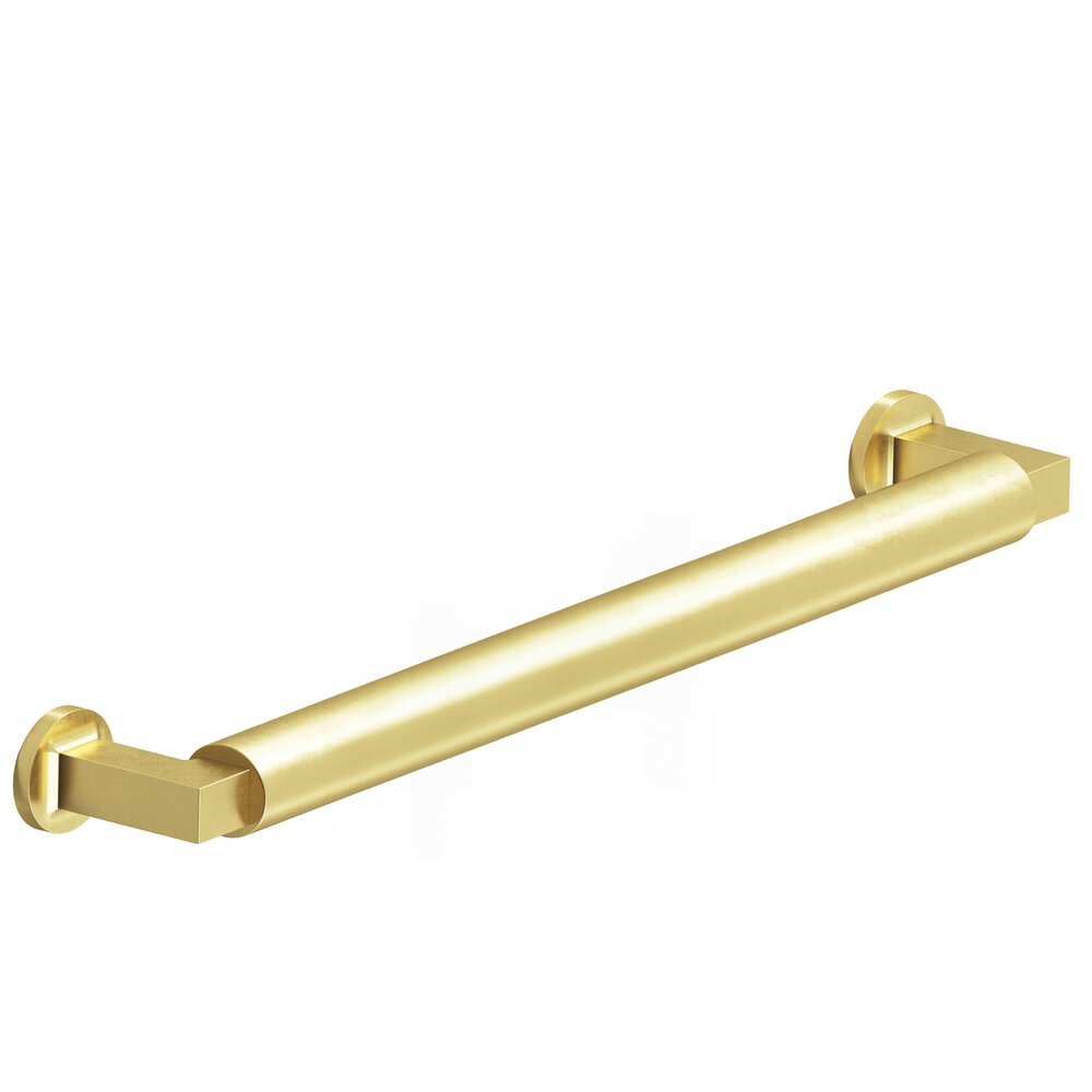 Colonial Bronze 8" Centers Gropius-Style Appliance/Oversized Pull With Flared Feet In Matte Satin Brass