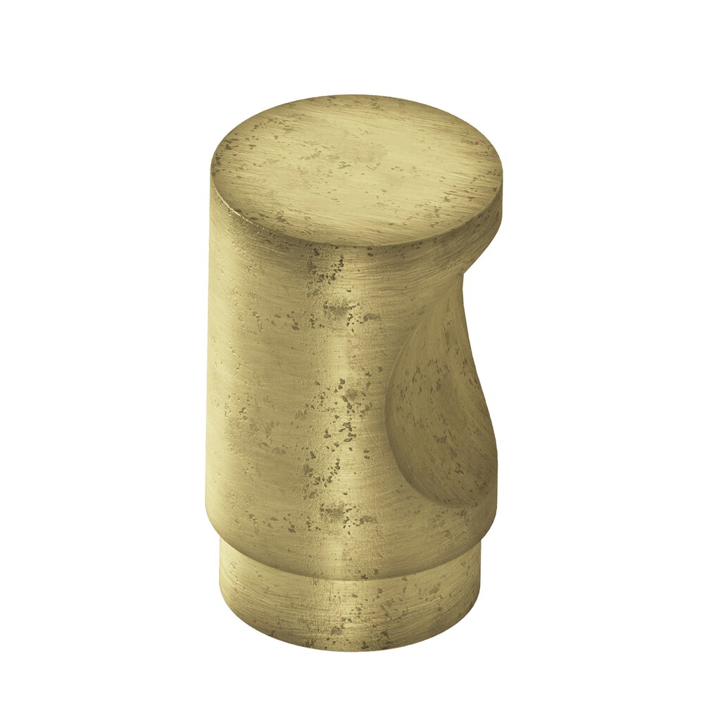 Colonial Bronze 1" Diameter Round Cabinet Knob In Distressed Antique Brass