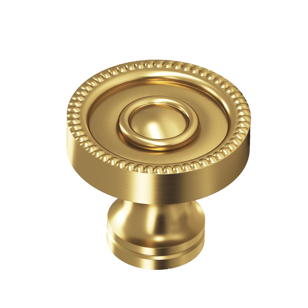 Colonial Bronze 1 1/8" Knob in Unlacquered Satin Brass