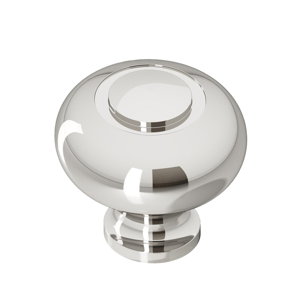 Colonial Bronze 1 1/2" Knob In Polished Nickel