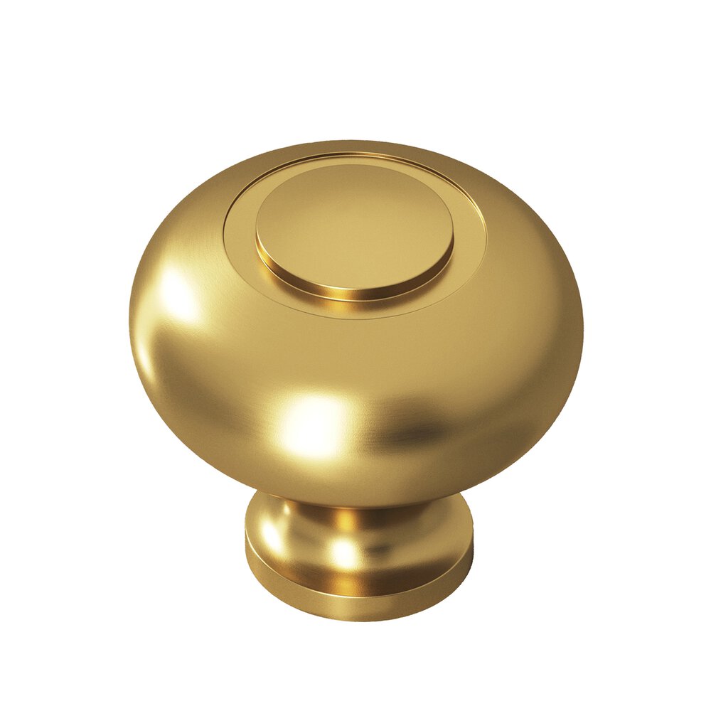 Colonial Bronze 1 1/2" Knob In Satin Brass