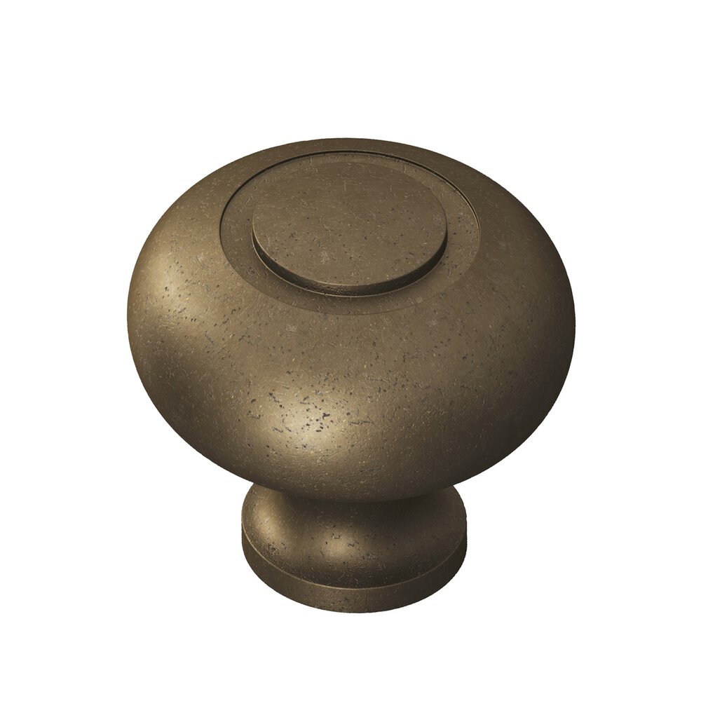Colonial Bronze Distressed Oil Rubbed Bronze Knob Solid Brass 1 1/2" ( 32mm )