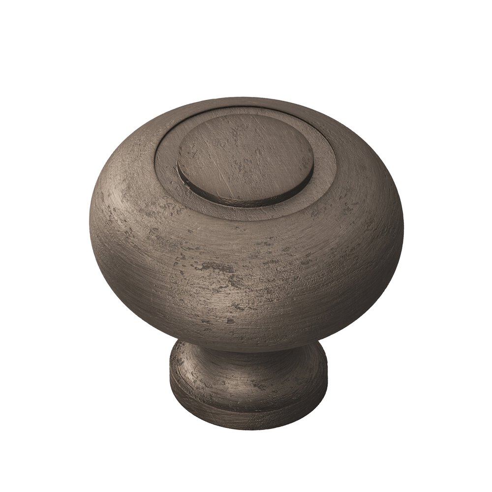 Colonial Bronze Distressed Pewter Knob Solid Brass 1 1/2" ( 32mm )