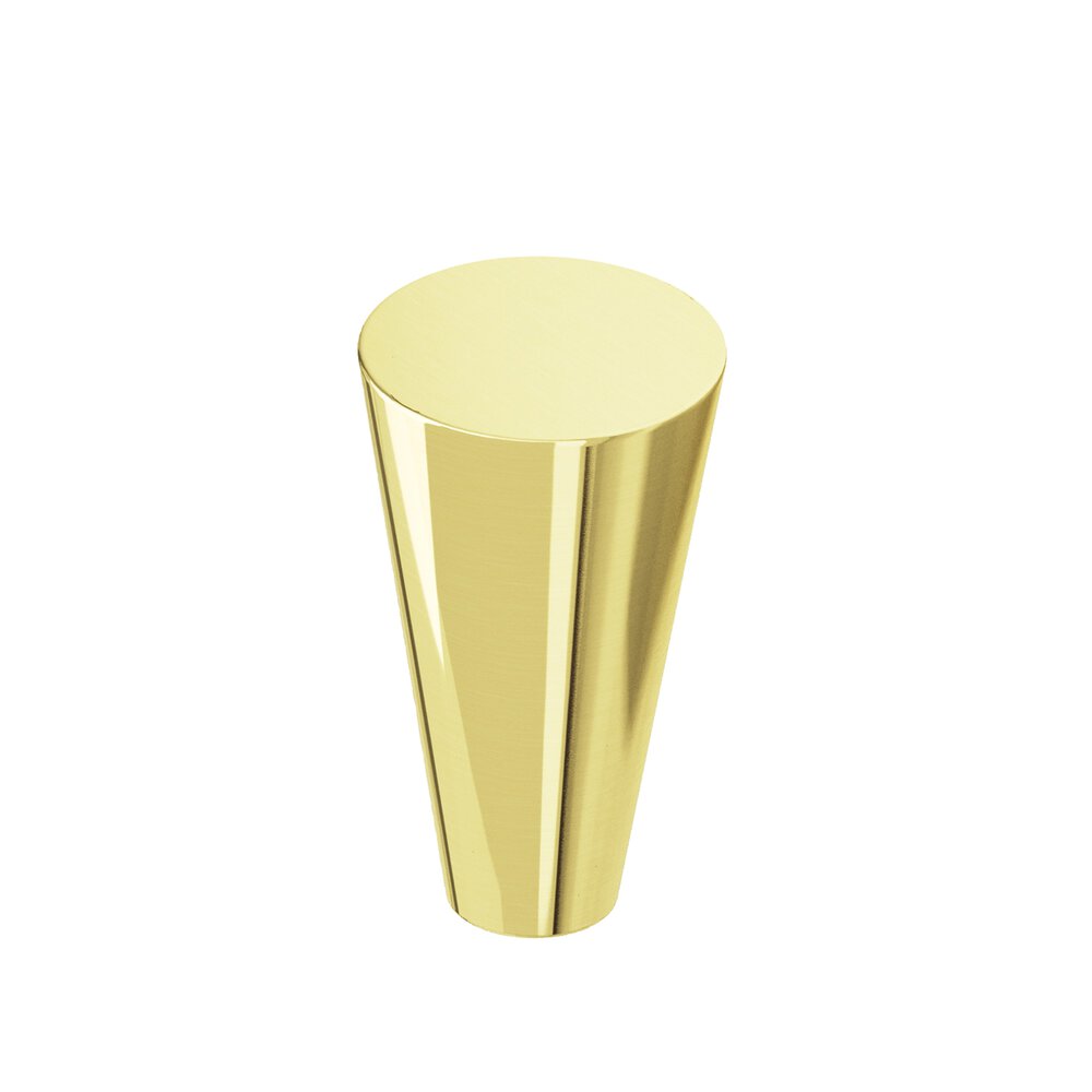 Colonial Bronze 0.5625" Diameter Round Tapered Cabinet Knob In Unlacquered Polished Brass
