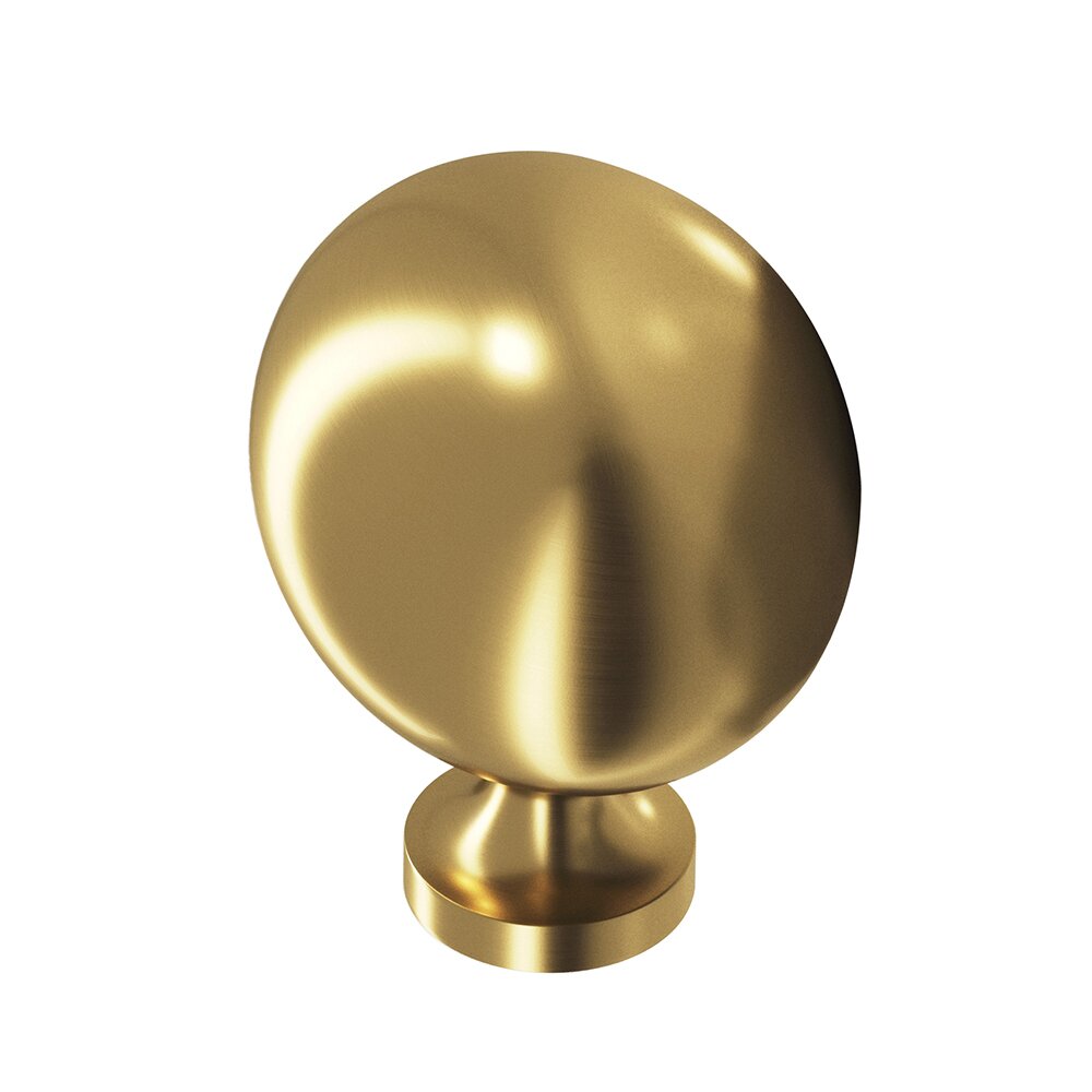 Colonial Bronze 1 1/4" Oval Knob in Unlacquered Satin Brass