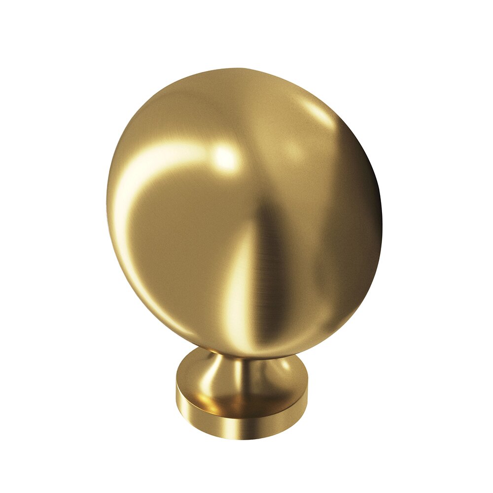 Colonial Bronze 1 1/2" Oval Knob in Unlacquered Satin Brass