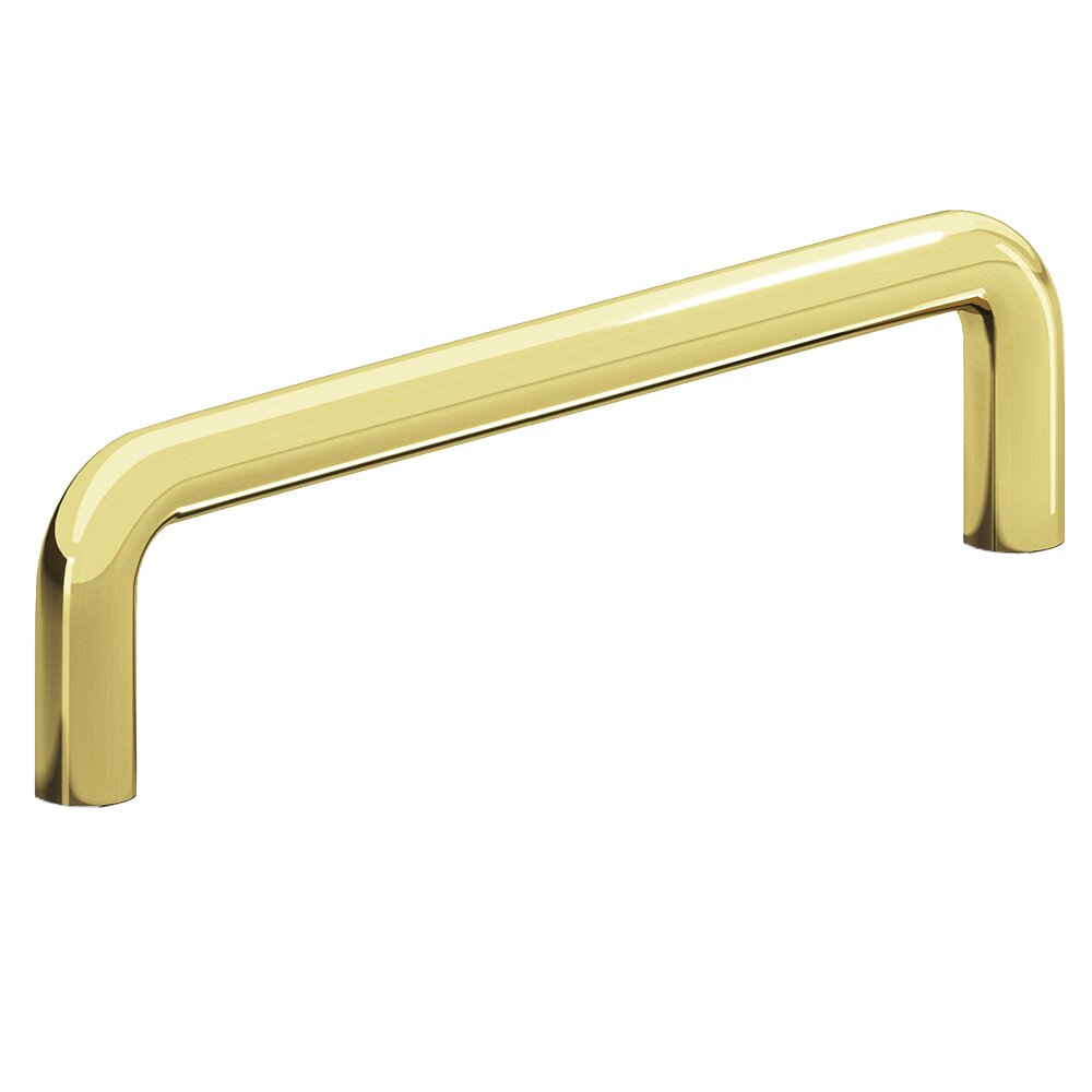Colonial Bronze 6" Centers Pull in Polished Brass Unlacquered