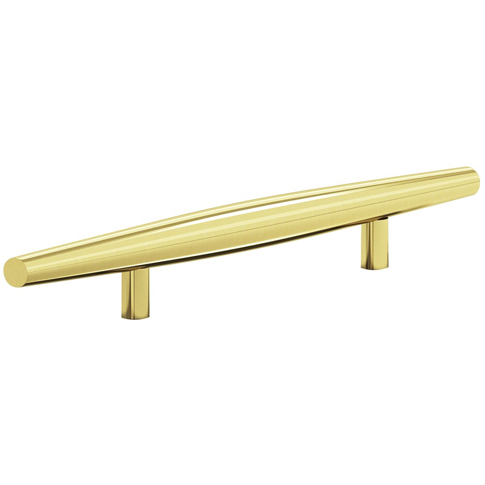 Colonial Bronze 6" Centers Cigar Pull in Polished Brass Unlacquered