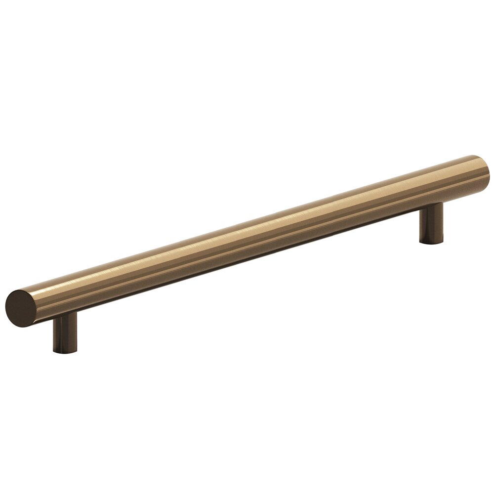 Colonial Bronze 10" Centers Appliance Pull with Bullnose Ends in Light Statuary Bronze