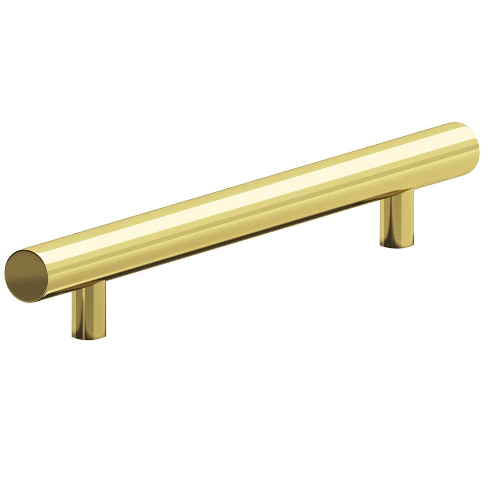 Colonial Bronze 6" Centers Pull in Polished Brass Unlacquered