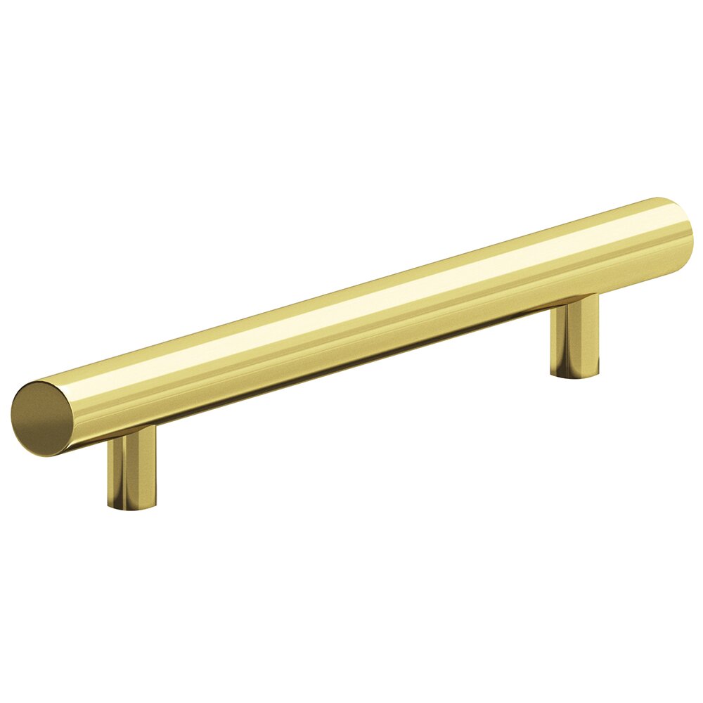 Colonial Bronze 5/8" Diameter Pull 6" Centers Pull in Polished Brass Unlacquered
