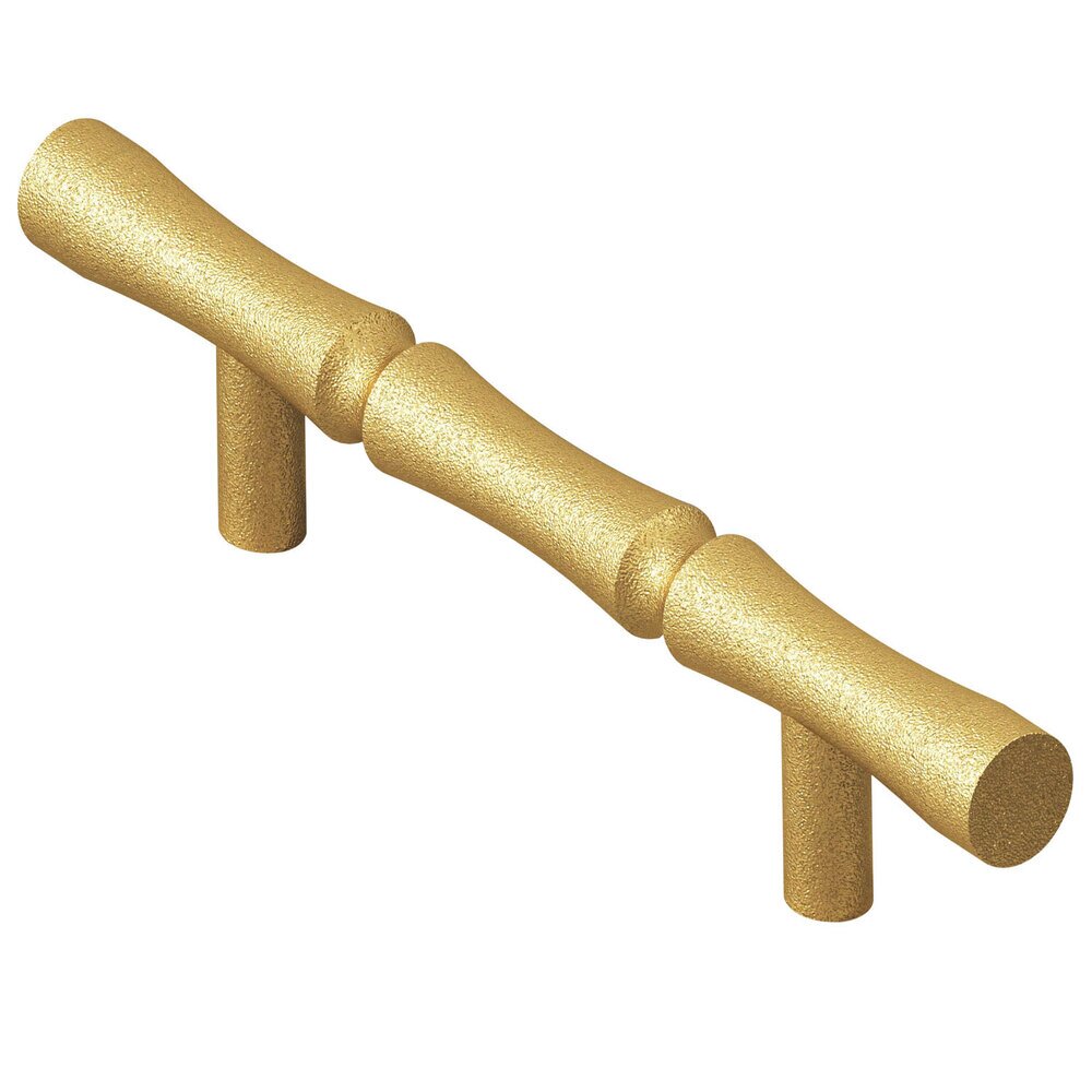 Colonial Bronze 3" Centers Bamboo Pull in Frost Brass