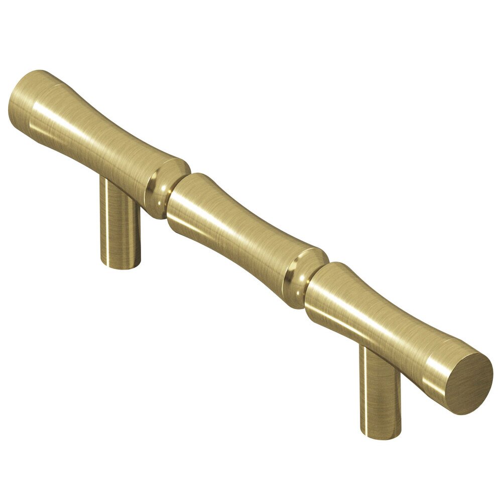 Colonial Bronze 3" Centers Bamboo Pull in Antique Brass