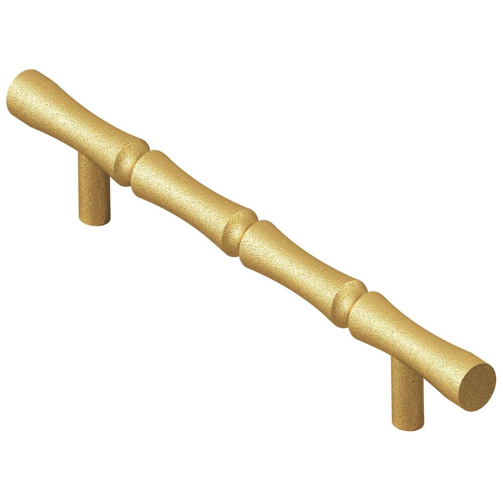 Colonial Bronze 4 1/2" Centers Bamboo Pull in Frost Brass
