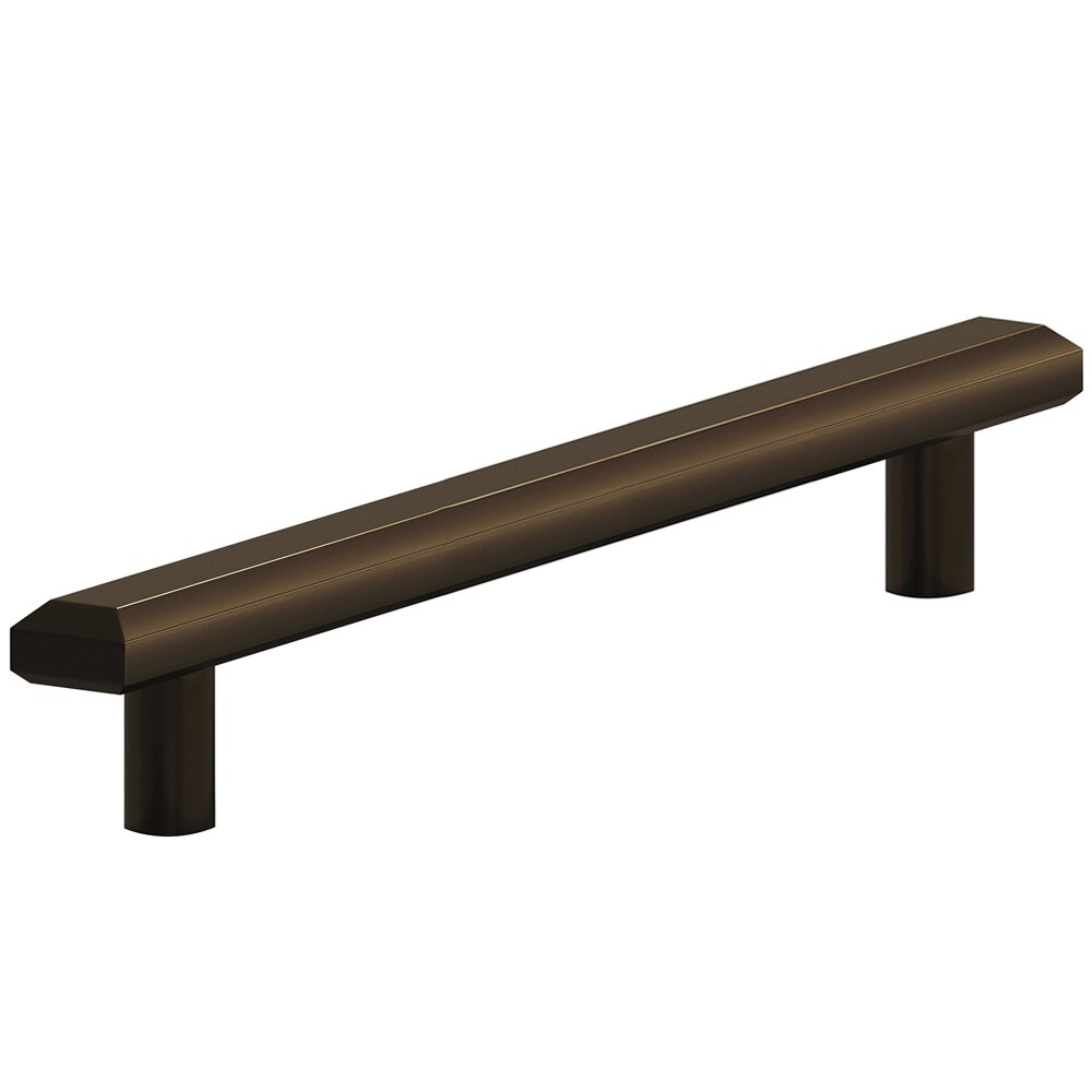 Colonial Bronze 6" Centers Beveled Pull in Unlacquered Oil Rubbed Bronze