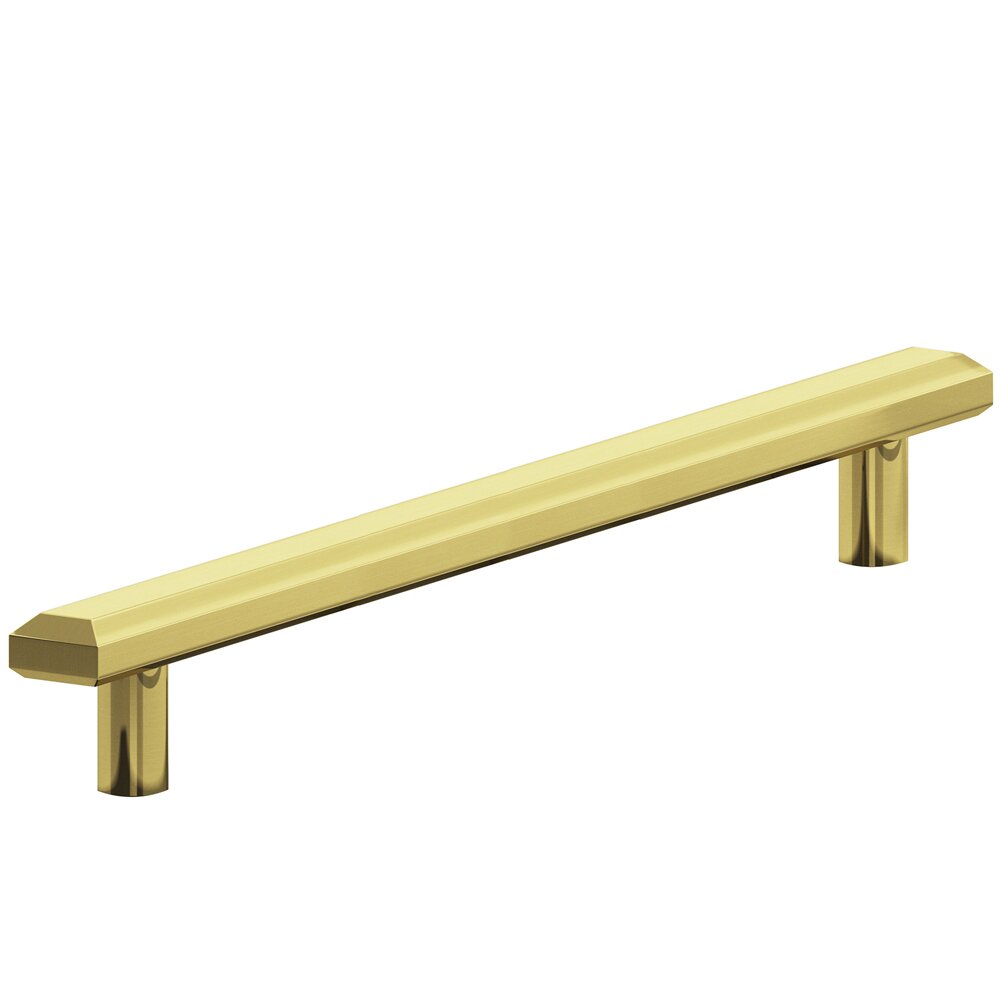 Colonial Bronze 8" Centers Beveled Appliance/Oversized Pull in Polished Brass Unlacquered