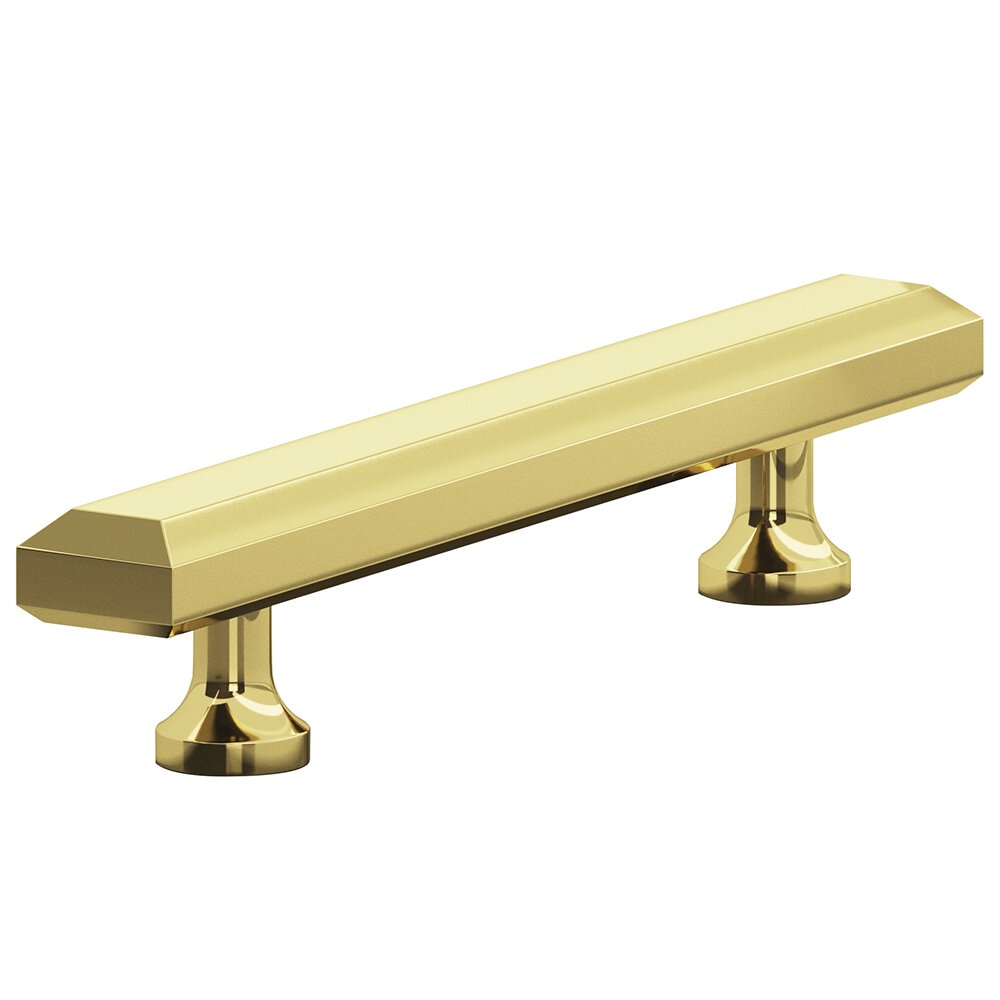 Colonial Bronze 3" Centers Cabinet Pull Hand Finished in Polished Brass