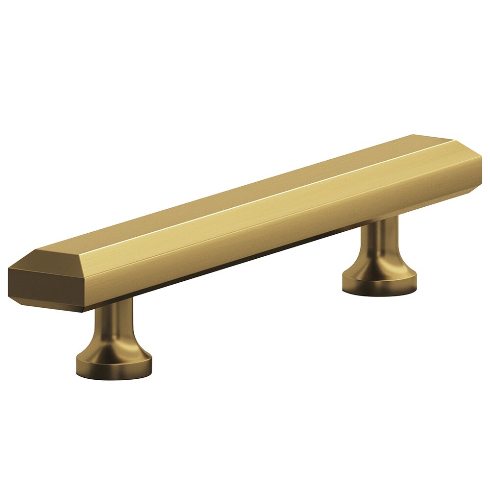Colonial Bronze 3" Centers Cabinet Pull Hand Finished in Unlacquered Satin Brass