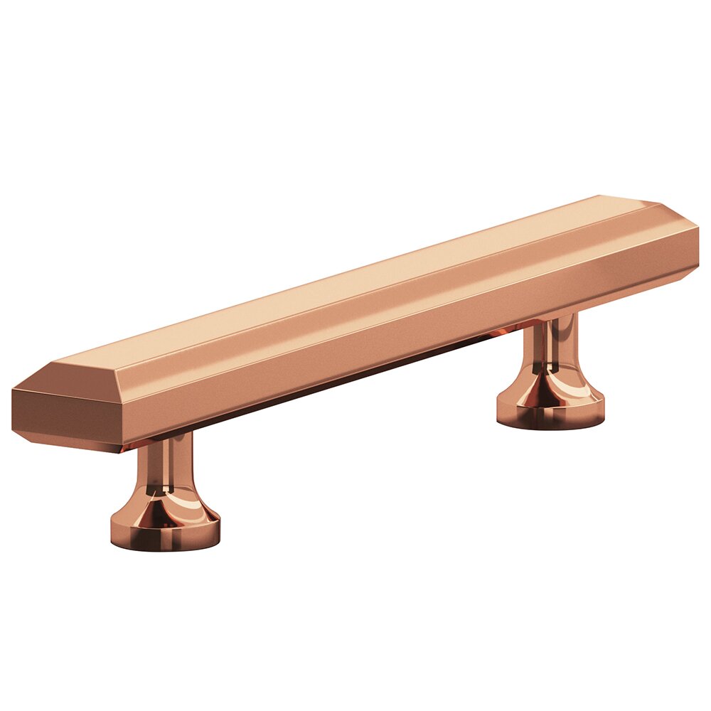 Colonial Bronze 3" Centers Cabinet Pull Hand Finished in Polished Copper