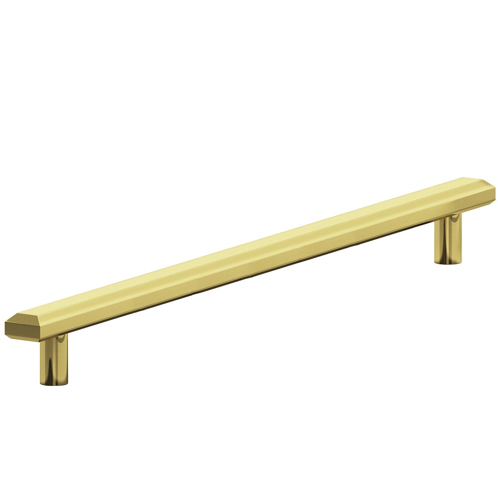 Colonial Bronze 12" Centers Beveled Appliance/Oversized Pull in Polished Brass Unlacquered