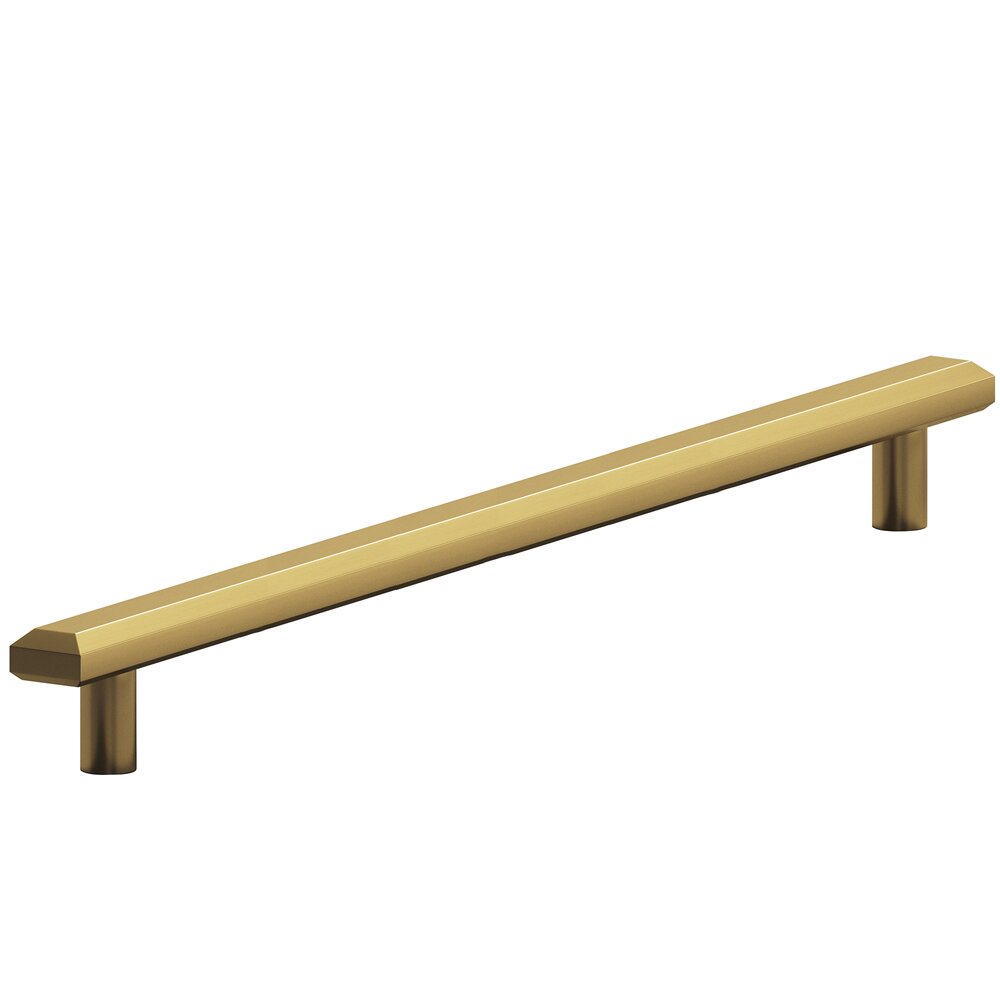Colonial Bronze 12" Centers Beveled Appliance Pull in Satin Brass