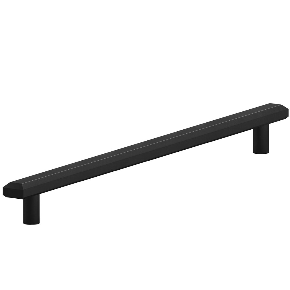 Colonial Bronze 12" Centers Beveled Appliance Pull in Matte Satin Black