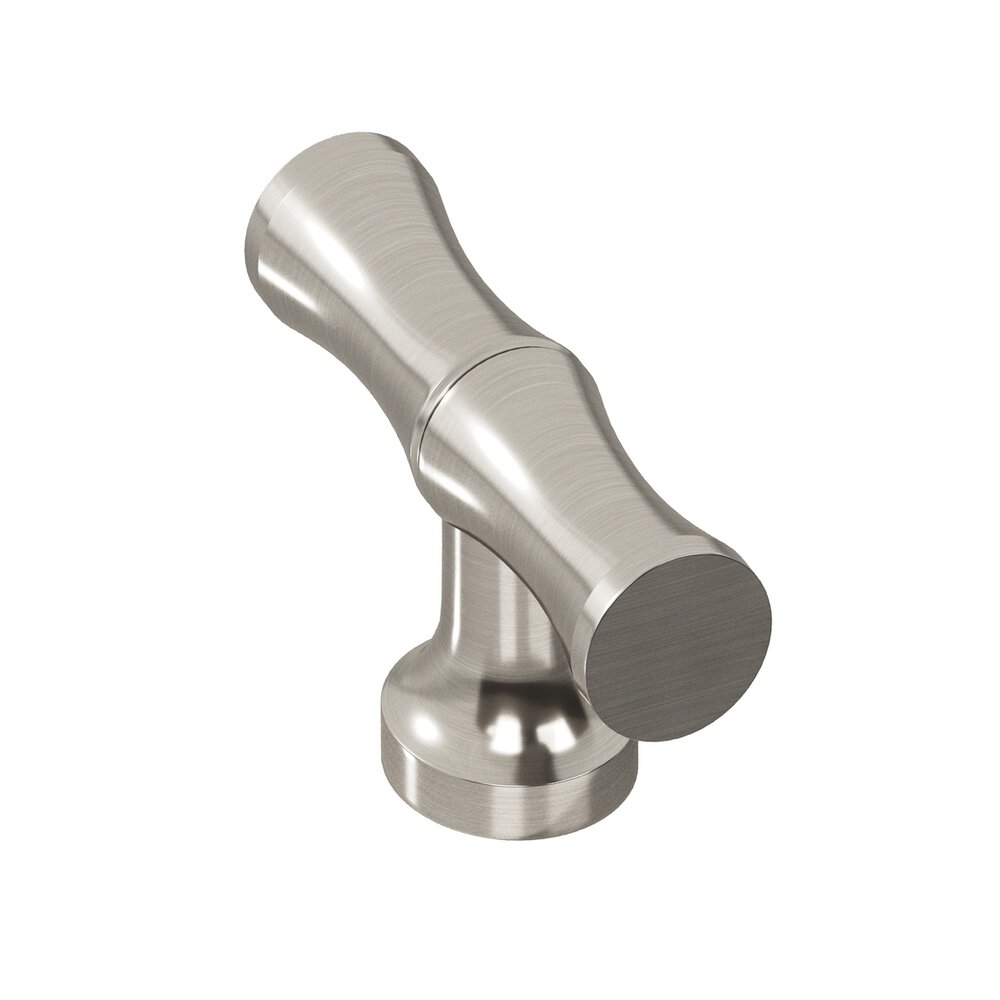 Colonial Bronze 1.75" Long Bamboo T Cabinet Knob With Flared Post In Satin Nickel
