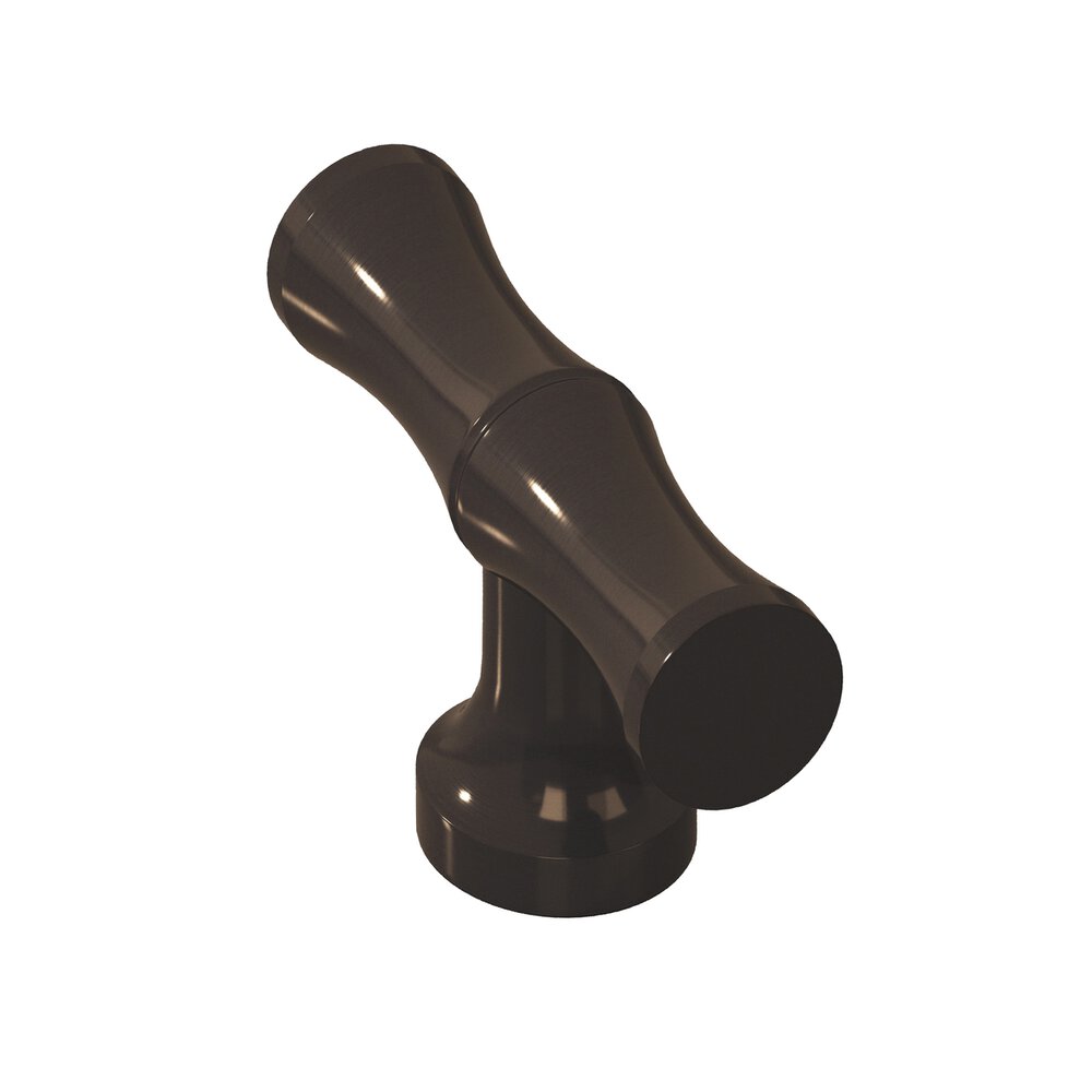Colonial Bronze 1.75" Long Bamboo T Cabinet Knob With Flared Post In Dark Statuary Bronze
