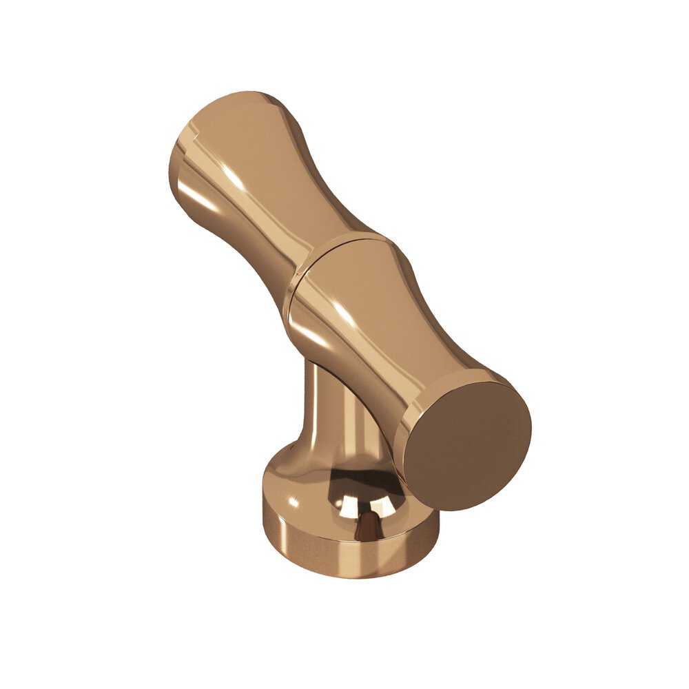 Colonial Bronze 1.75" Long Bamboo T Cabinet Knob With Flared Post In Polished Bronze