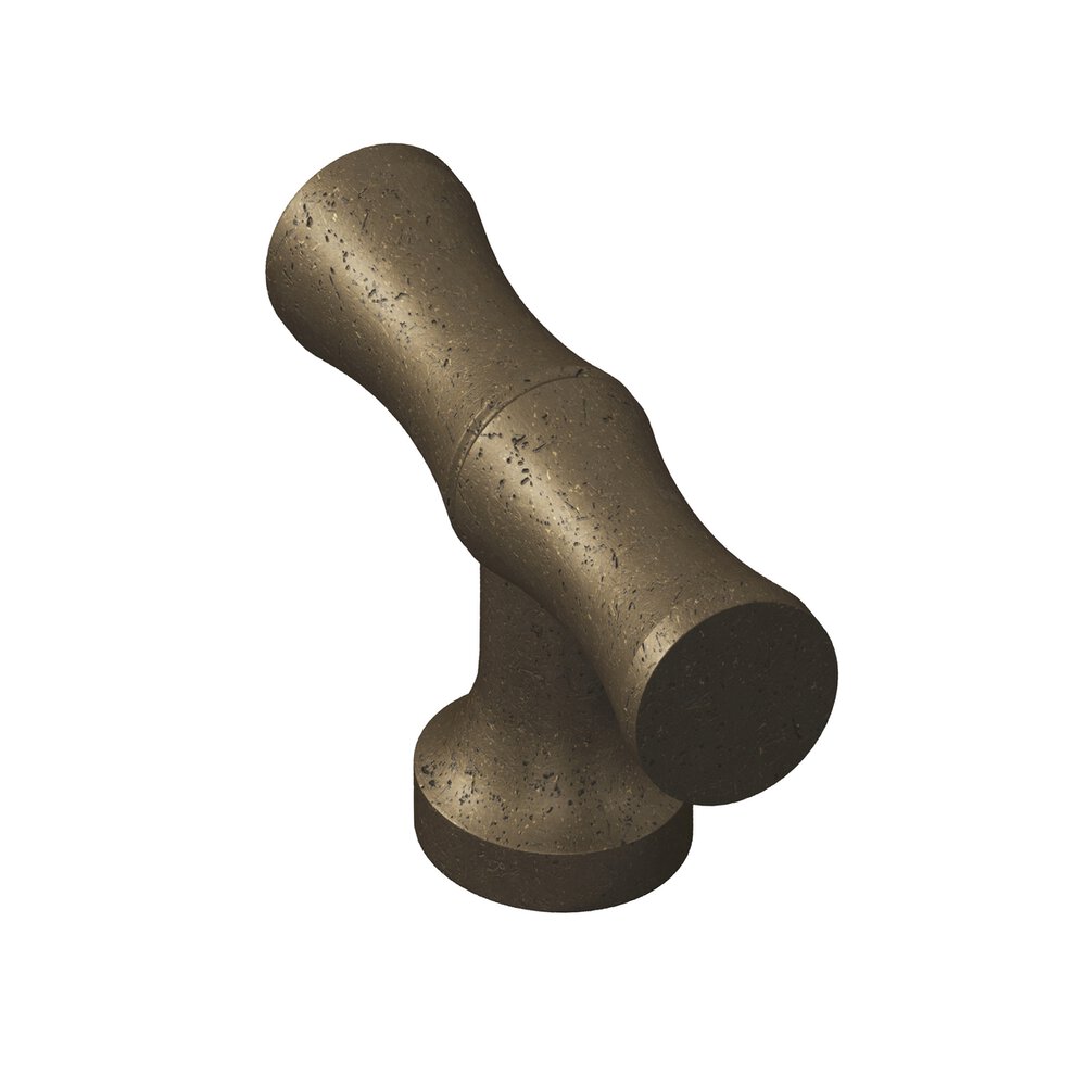 Colonial Bronze 1.75" Long Bamboo T Cabinet Knob With Flared Post In Distressed Oil Rubbed Bronze