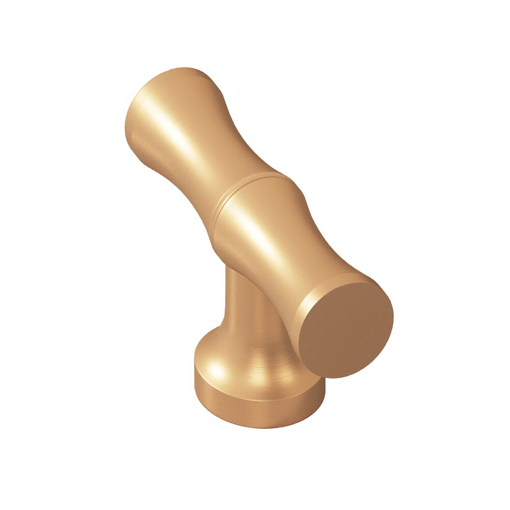 Colonial Bronze 1.75" Long Bamboo T Cabinet Knob With Flared Post In Matte Satin Bronze