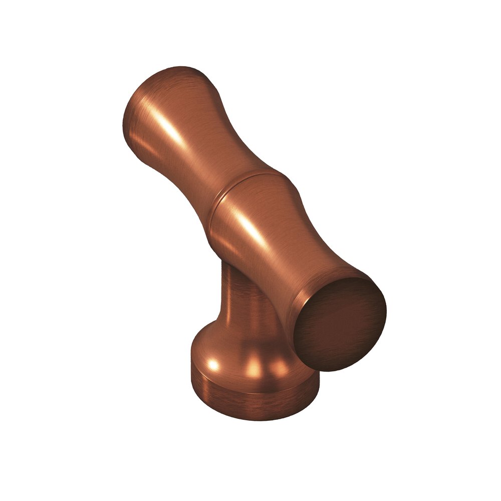 Colonial Bronze 1.75" Long Bamboo T Cabinet Knob With Flared Post In Matte Antique Copper