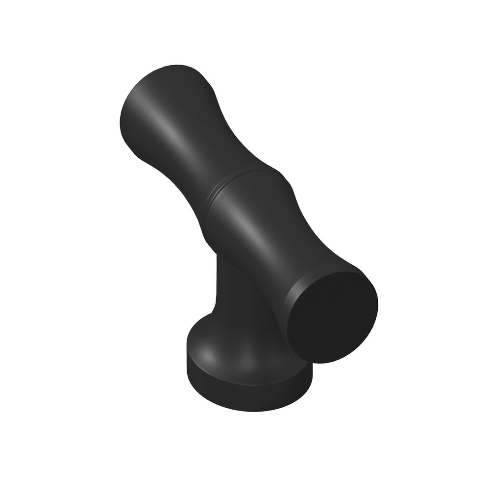 Colonial Bronze 1.75" Long Bamboo T Cabinet Knob With Flared Post In Matte Satin Black