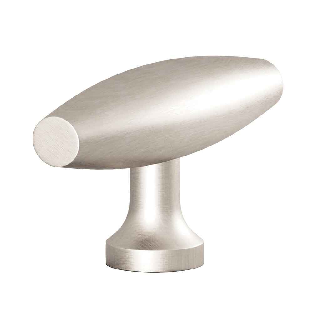 Colonial Bronze 2" Long Cigar T Cabinet Knob With Flared Post In Matte Satin Nickel