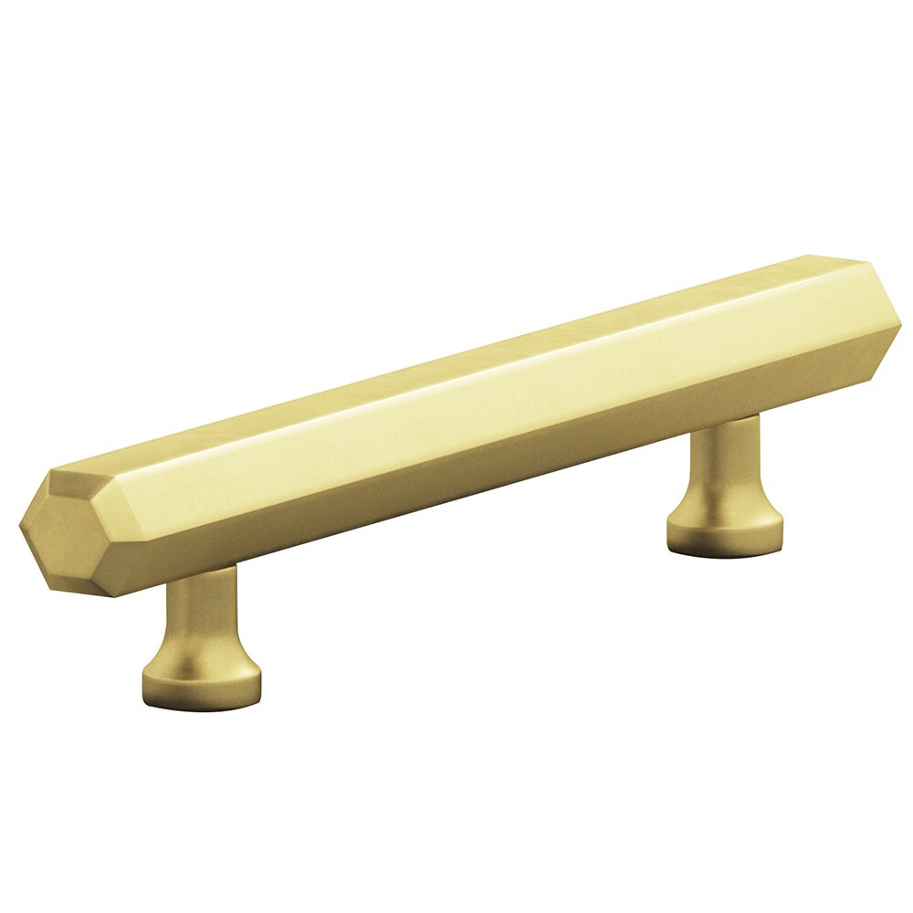Colonial Bronze 3 1/2" Centers Cabinet Pull Hand Finished in Matte Satin Brass