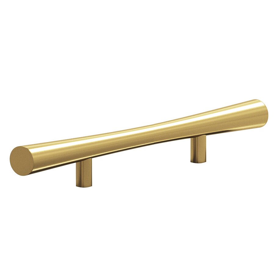 Colonial Bronze 4" Centers Pull in Unlacquered Satin Brass