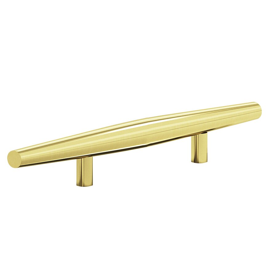 Colonial Bronze 4" Centers Pull in Polished Brass Unlacquered