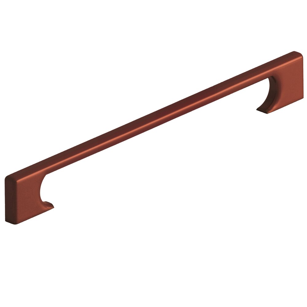 Colonial Bronze 10" Centers Rectangular Cabinet Pull With Radiused Edges And Rectangular Scalloped Legs In Matte Antique Copper
