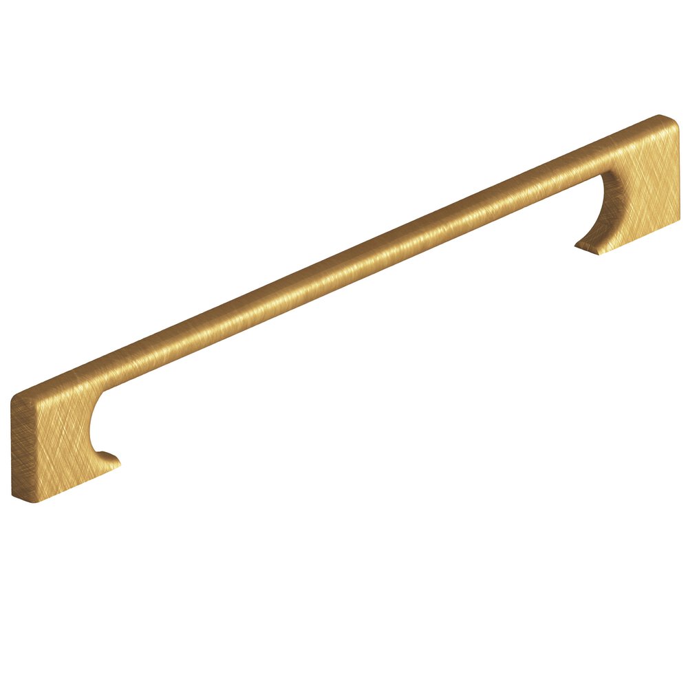 Colonial Bronze 10" Centers Rectangular Cabinet Pull With Radiused Edges And Rectangular Scalloped Legs In Weathered Brass