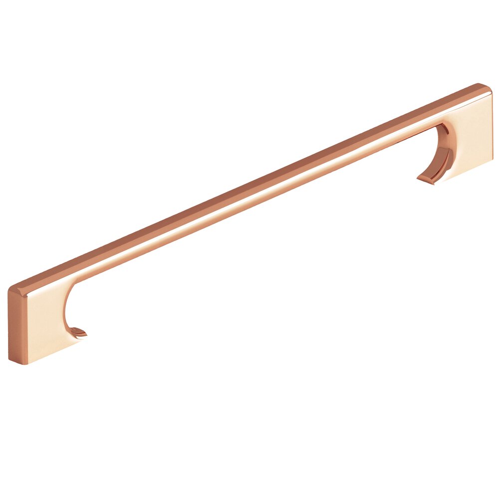 Colonial Bronze 10" Centers Rectangular Appliance/Oversized Pull With Radiused Edges And Rectangular Scalloped Legs In Polished Copper